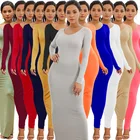 Cotton Long Casual Dresses Women High Quality Cotton Solid Color Long Dresses Maxi Casual Women Bodycon Dresses 2020