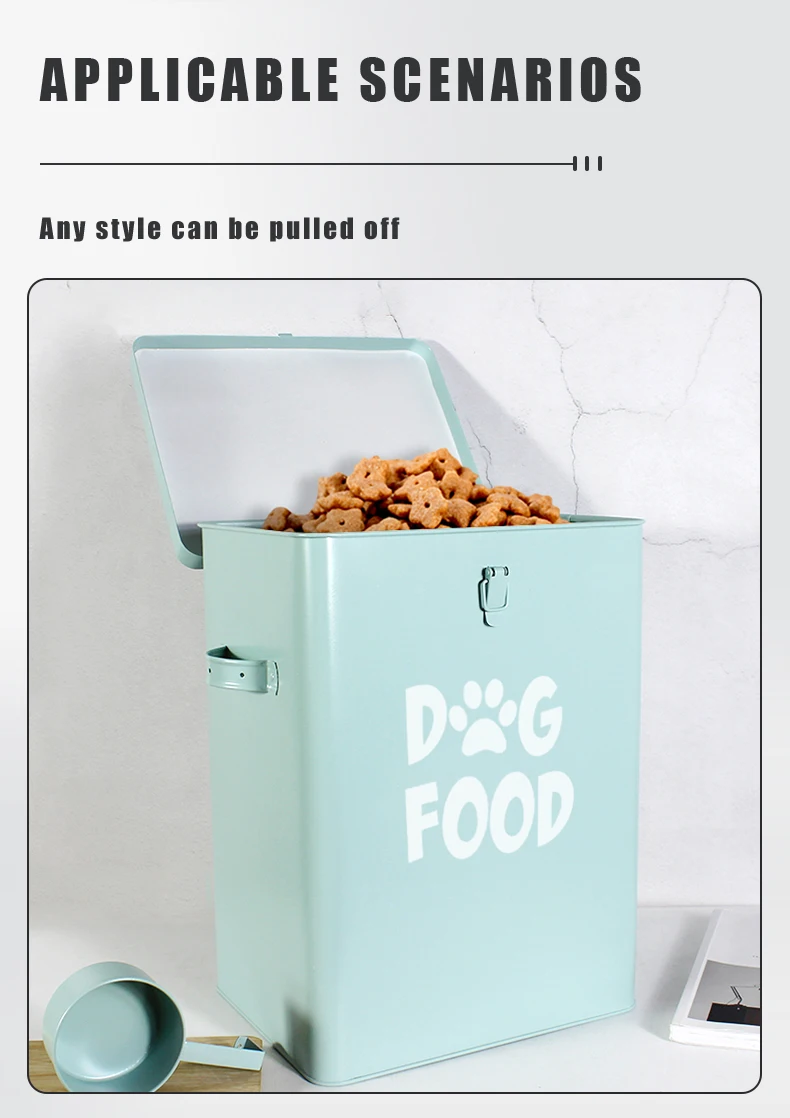 27 L Capacity Durable and Anti-rust Large Pet Food Storage Container for Dog and Cat