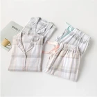 Plaid Pajama Plaid Plaid Pajama Set Girls 2 Piece Cotton Plaid Shirt Sleepwear Nightgowns Pajama Set