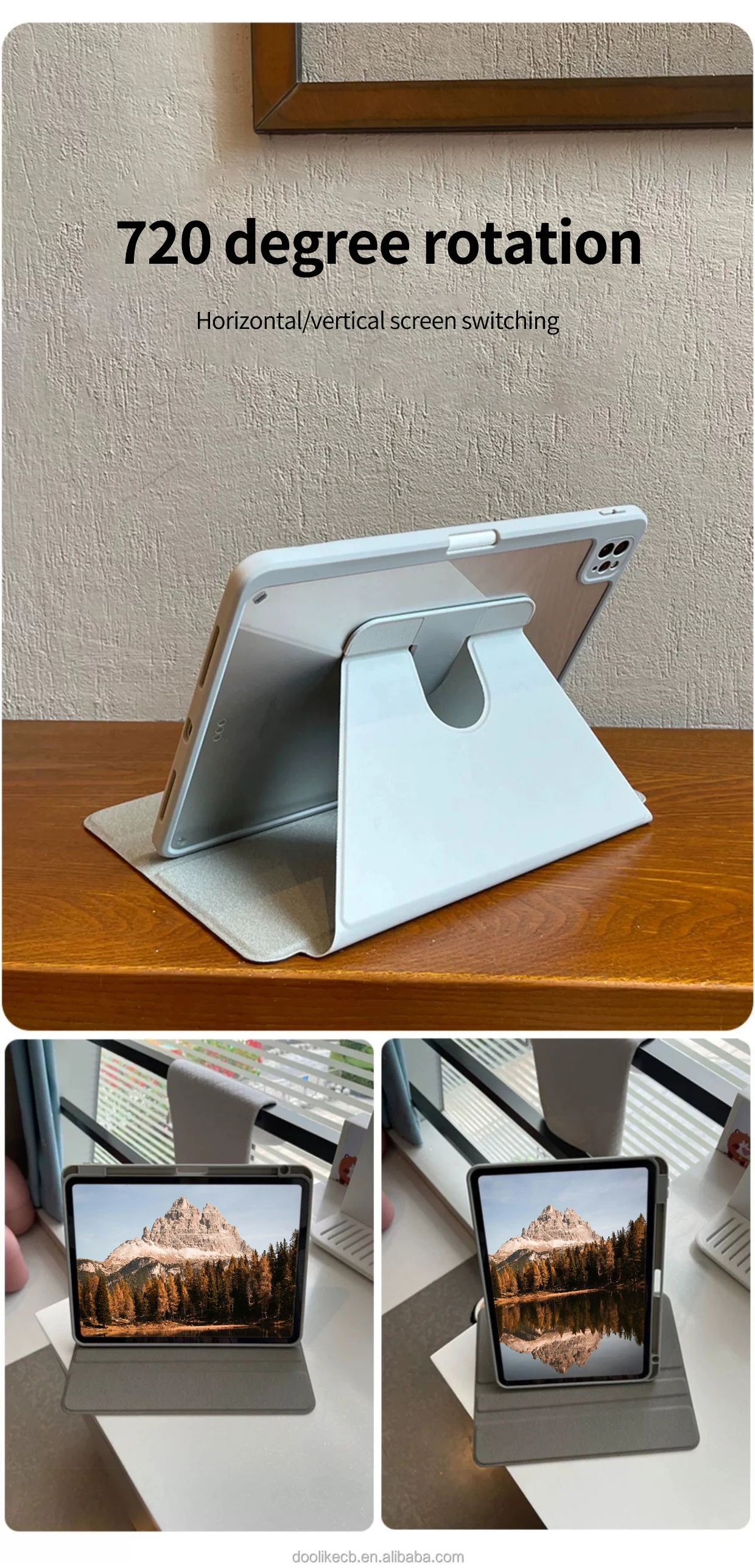 2024 Hot sale Case for iPad Air 13 M2 Clear Acrylic Case with 360 Degree Pencil Holder for ipad Pro 10.2inch 12.9 5th 6th Gen