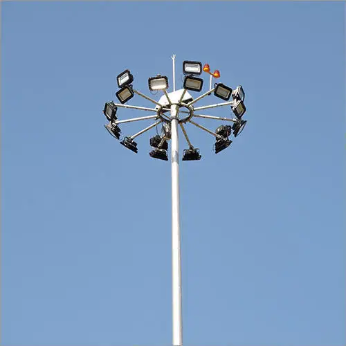 high mast pole with led flood lighting system