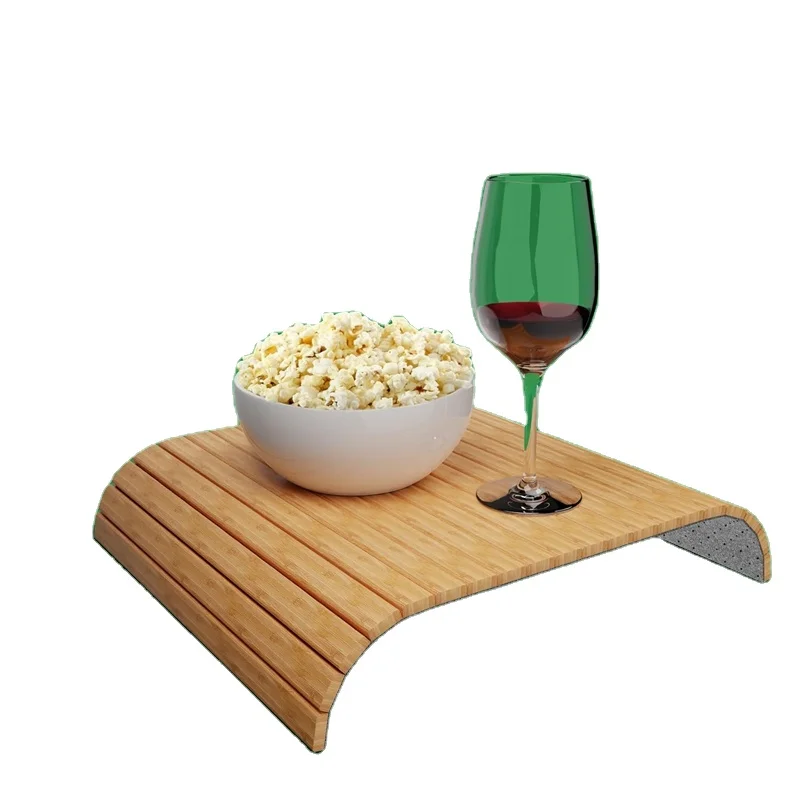 Couch Cup Holder, Anti Falling Couch Drink Holder, Natural Bamboo Sofa Cup Holder Armrest Tray, Portable Couch Arm Tray Table