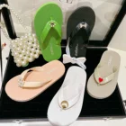 2022 Child Unisex Flat Slipper Golden Shell Crown Pearl Bow Heart Kid Flip Flops For Children