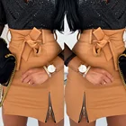 Skirt Jingyuan AP0069 Summer Clothes Women Sexy Solid Color Casual Girls' Dress Leather Texture Skirt