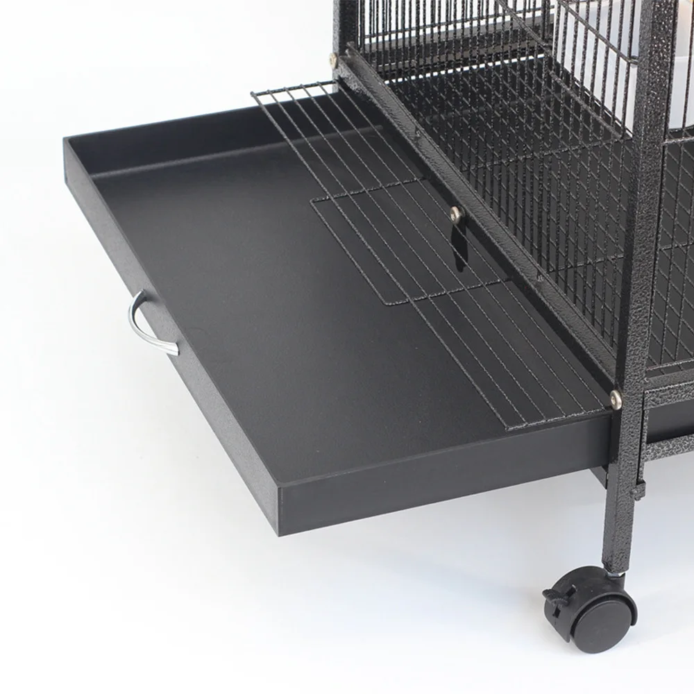 easy cleaning of Steel wire Large Steel Bird Cage with Food bowl Standing Pole 