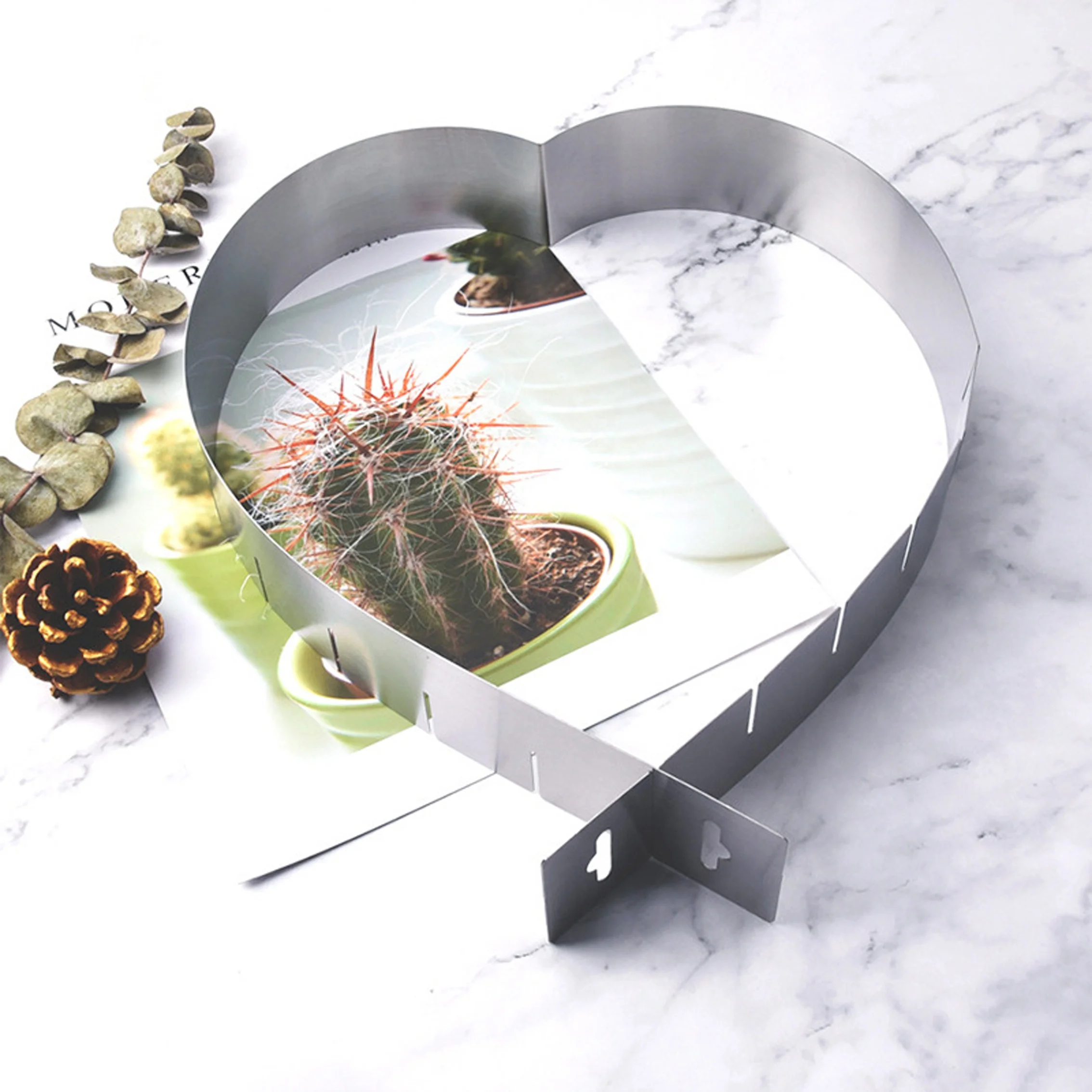 Hot Selling Adjustable Stainless Steel Heart Shaped Ring Baking Mold Mousse Cake Cutting Kitchen Accessories