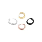 Hoop Small Custom Rose Gold Black Huggie Hoop Earring Simple Small Hoop Earrings Stainless Steel