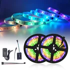 Rgb 32FT WS2811 W2811 Addressable RGB Rainbow Music 10M Strip Light LED With Remote 5050