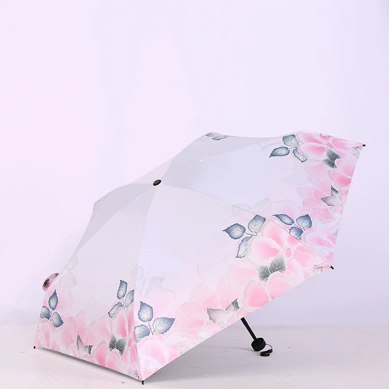 DD1310  Mini Pocket Anti UV Umbrella Rain Summer Foldable Umbrellas Manual Light Capsule Umbrella With Case