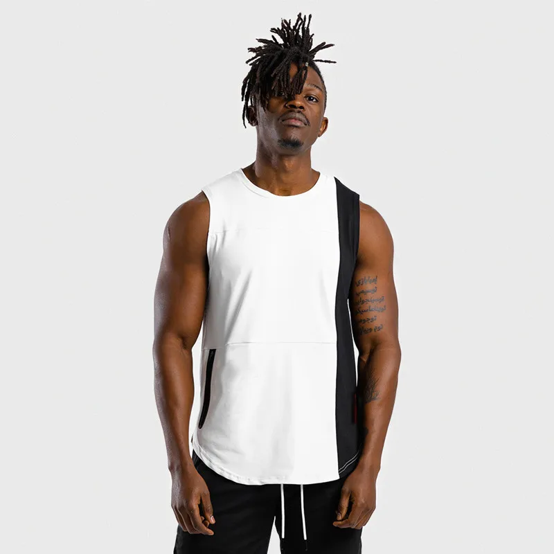 Workout Fitness Cotton Spandex Tank Top Gym Clothing For Man White And  Black - Buy Men Tank Top,Tank Top Men Fitness,Gym Vest Product on  Alibaba.com
