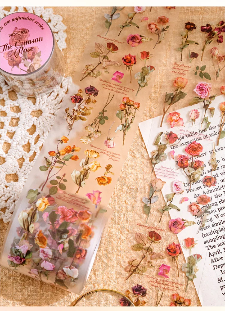 2m/roll Matte Pet Adhesive Tape Flower Matters Uncovered Series Plants