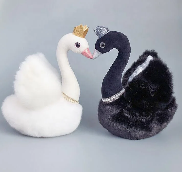 White Cute Swan Plush Toy And Little Swan Soft Animals Stuffed Doll Kid's Gifts 