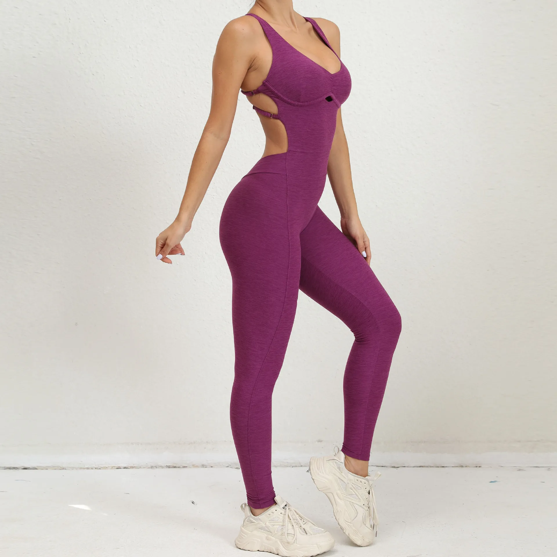 Women's Gym Workout Playsuit Bodysuit Gym Fitness Women Clothes One Piece Romper Tummy Control Yoga Jumpsuit Gym Sports Rompers