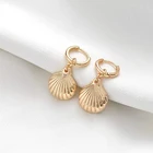 Hoop Shell Shell Modern Fashion Gold Huggie Hoop Earring 2021 Bohemia Shell Pendant Earrings For Women