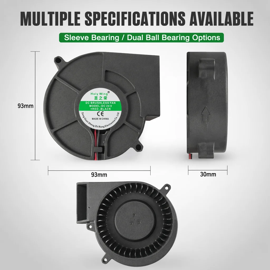 Centrifugal Blower, 93x93x30mm, Brushless, 9330, 12V/24/48V - detail 8