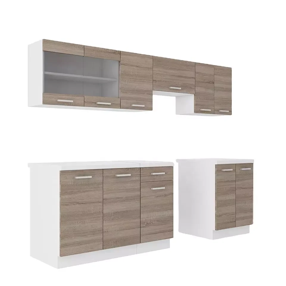 Professional Manufacturer OEM Customized Design Marble Stone Wood Carcase Modern Wood Kitchen cabinet