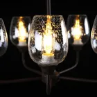Lamp Brown Metal 5 Head Branch Chandelier Clear Light Bubble Glass Lamp Shade Ceiling Chandelier