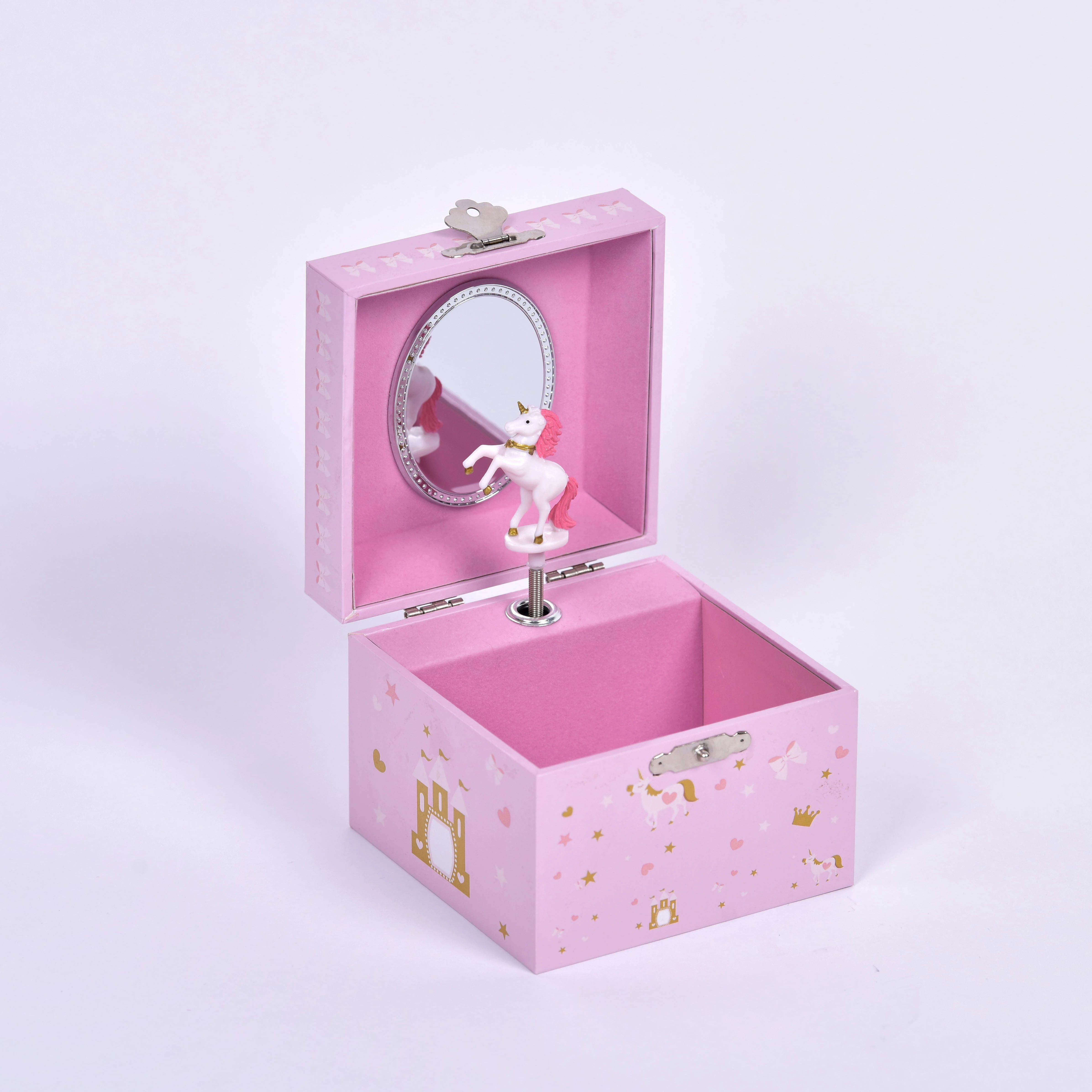 Ever Bright In Stock MDF Wood Paper  4 inch Ballerina Jewelry Music box Without Drawer For Girls