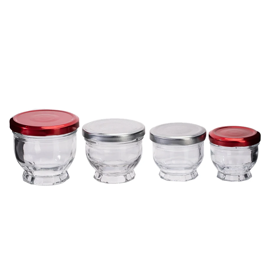 50ml 75ml 150ml Mini Pudding Butter Yogurt Caviar Jars  Bird Nest Glass Bottle Jar with Tinplate Screw lid