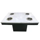 Table Yawei Customized Marble Hot Pot Table 1 Person 1 Pot Induction Cooker Hot Pot Table
