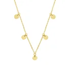 Necklace Gemnel Hot Selling 925 Sterling Silver 18k Gold Charm Disc Coin Necklace Women Wholesale