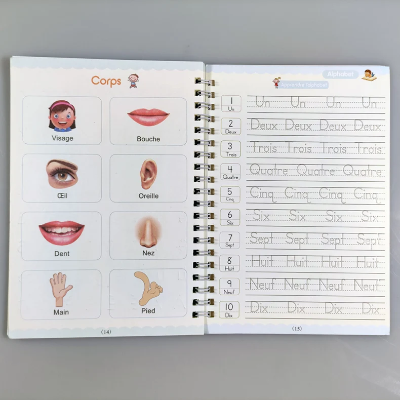 French 3d Groove Copybook Children's Book Learning Numbers French