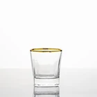 Glass Whisky Glass Impressive 11oz Thick Bottom Crystal Whisky Glass With Gold Rim