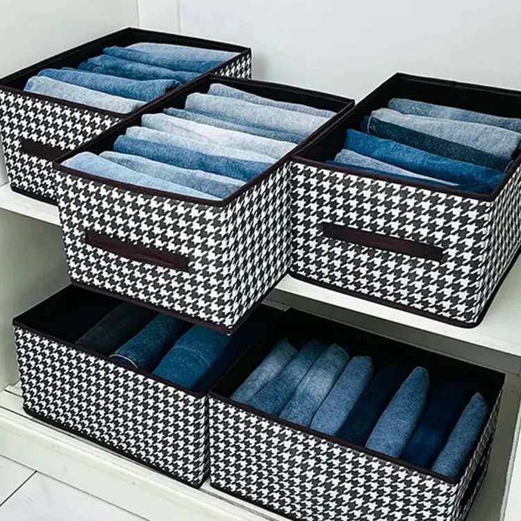 New Clothes Organizer For Closet Wardrobe Foldable Fabric Drawer Organizer for Clothing Pants Jeans Storage Box