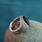 Gem New Arrial Wholesale Men Dainty Gem Ring Fancy Natural Black Onyx Stone Ring