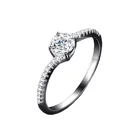 Diamond Real Ring Moissanite Female Silver Four-claw Flashing Diamond Tail Real Silver 925 Ring