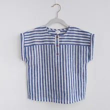 Summer kids boys clothes 100% cotton stripes short sleeve tee casual camisas button down kids tshirts children clothes