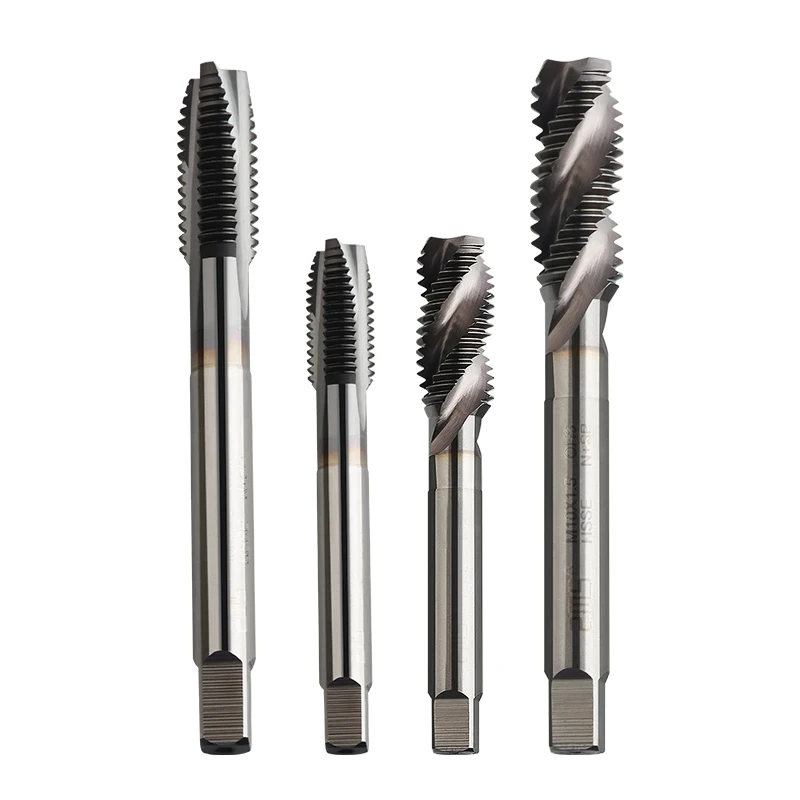 China Stock High Performance M42 Hss Titanium Thread Tap Spiral Point Thread Plug Handle Hss Taps supplier