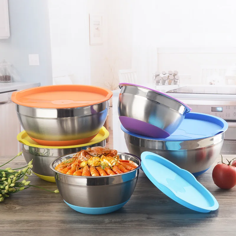 Кухонная Миска Из Нержавеющей Стали С Крышкой - Buy Кухонные Миски Из ...
