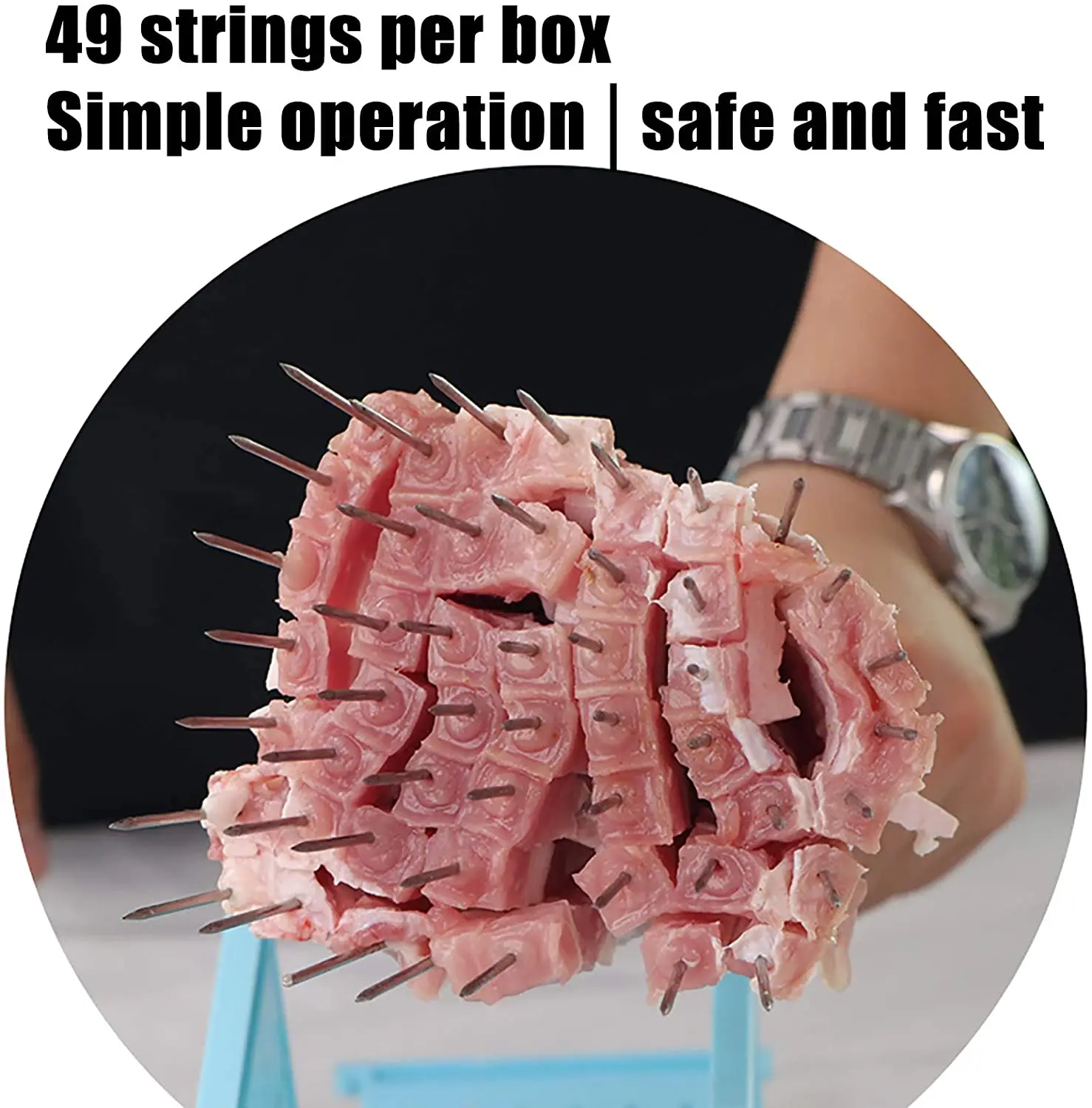 Small 18cm Korean Style BBQ Skewers 49 Hole Kebab Making Box Durable Plastic ABS Eco-Friendly manufacture