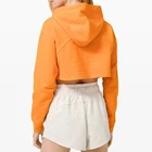 Hoodies Crop Hoodi Custom Long Sleeves Yoga Sportswear Woman Crop Top Blouse Women Training Hoodies