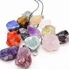 Natural Pendants Stones Hot Sale Natural Raw Stone Agate Amethyst Rough Rose Quartz Pendant
