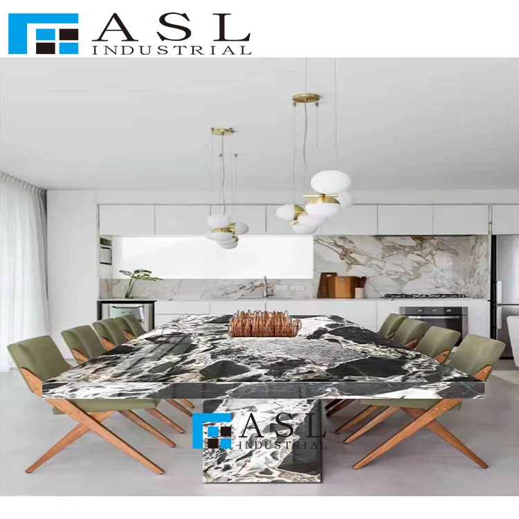 Breccia blue natural stone slab tile for Wall Floor Design