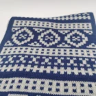 Scarf Ladies New Best-selling 100% Acrylic Navy Blue Jacquard Knitted Scarf
