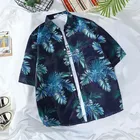 Cotton Boys Shirt Wholesale Short Sleeve Beach Hawaiian Style Cotton Boys Shirt