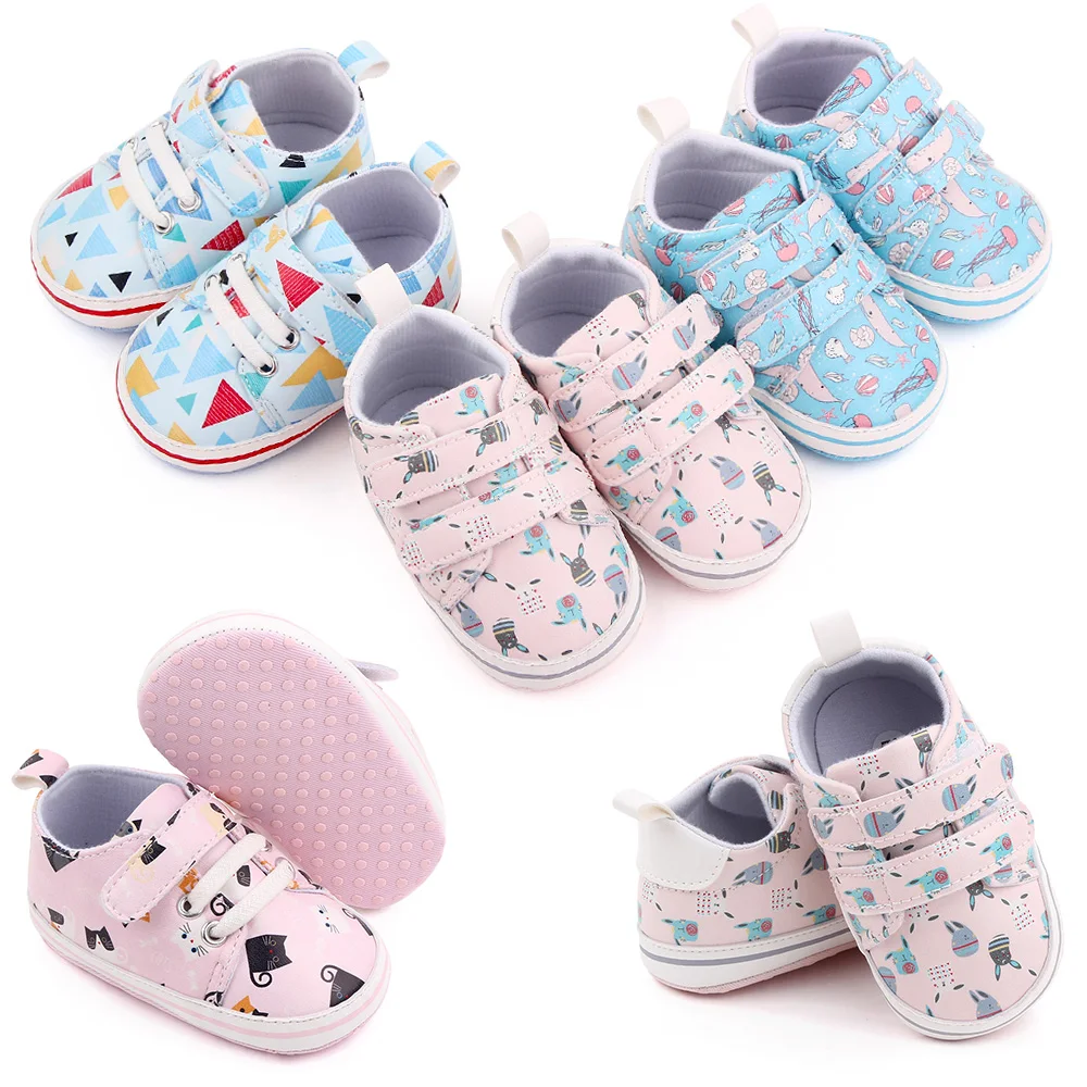 0-1 Year Old Baby Boys and Girls Light Color Cute Cartoon High Top Casual Soft Soled Toddler Shoes details