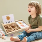 Kids Toy Educational DIY Montessori Wooden Board Game For Alphabet Blocks