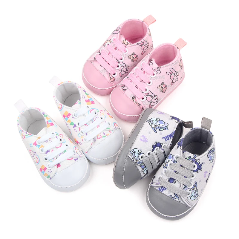 Cute Baby Girls and Boys Canvas Toddler Shoes Animal Pattern with Breathable Anti-Slip Features for Spring and Autumn manufacture