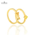 Zirconia Ring Ring Silver 925 Sterling Silver 925 Yellow Cubic Zirconia 18k Gold Plated Couple Ring