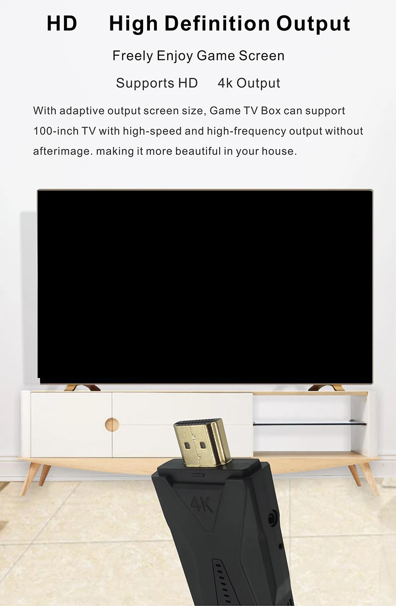 高品质gt65安卓电视视频游戏控制台双系统4k h-d电视输出内置于许多模拟器无线视频游戏盒