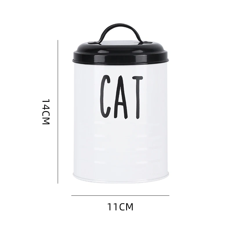 2023 New Arrival Galvanized Iron Farmer House Style Dog Treat Jar Pets Treat Canister Set