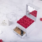 Hot Gift Hot Sale Luxury Custom 2 Layers Drawer With Mirror For Lipstick And Flower Packaging Gift Boxes