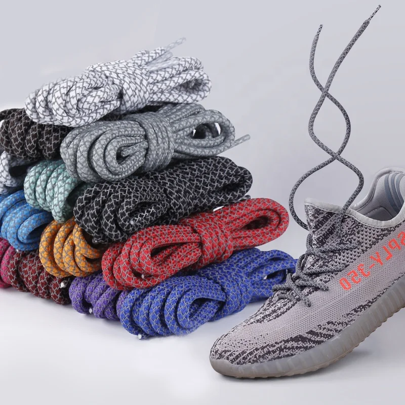 Reflective Shoelaces Round Rope Shoe Laces Night Running Shoestrings Sneakers