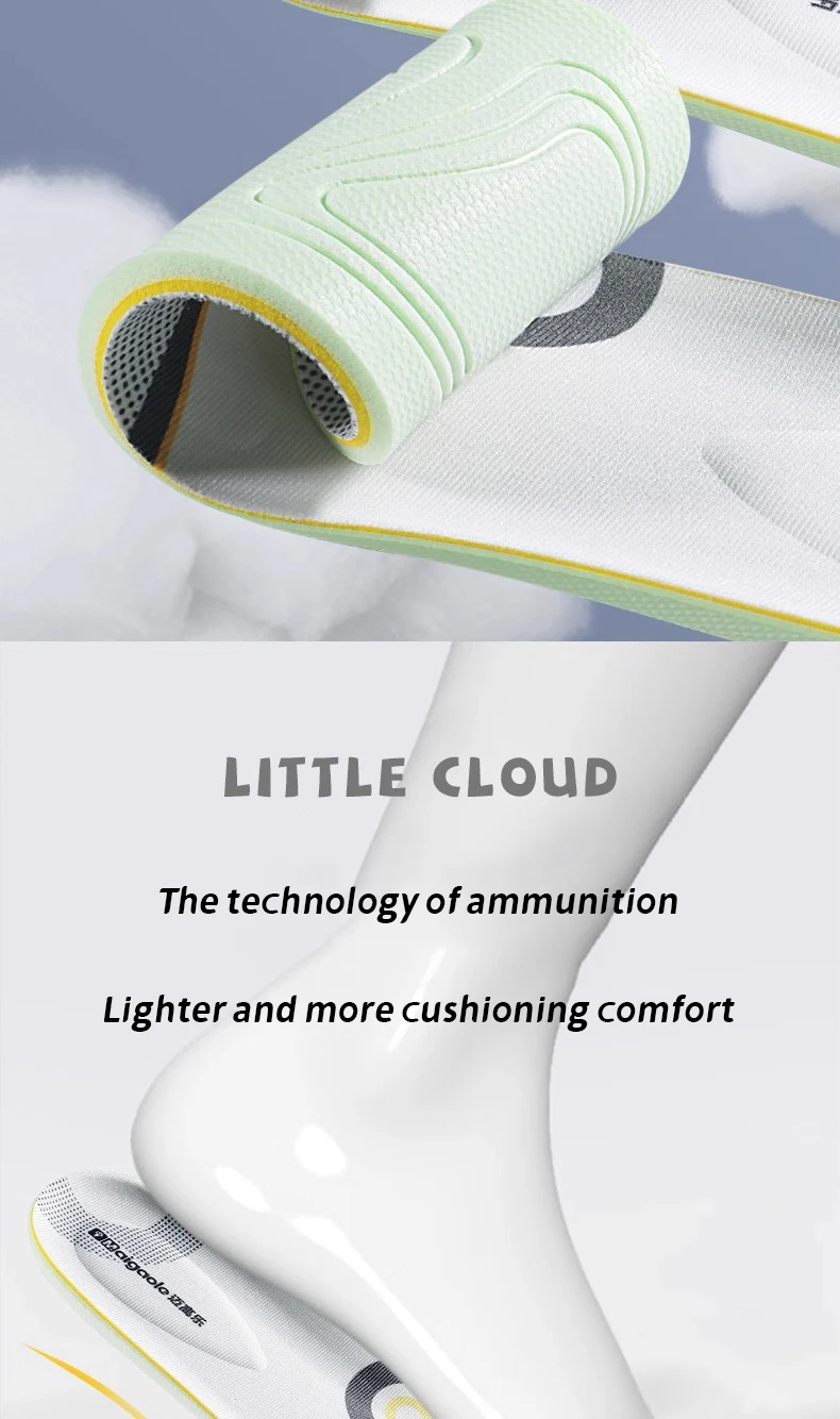 Had5b8e97b60b41b8b32e46efb1924d71Q 2026 New PU Cotton Sports Insole Soft Elastic EVA Gel Daily Sports Shock Absorption Pressure Relief Bouncy Foot Beds