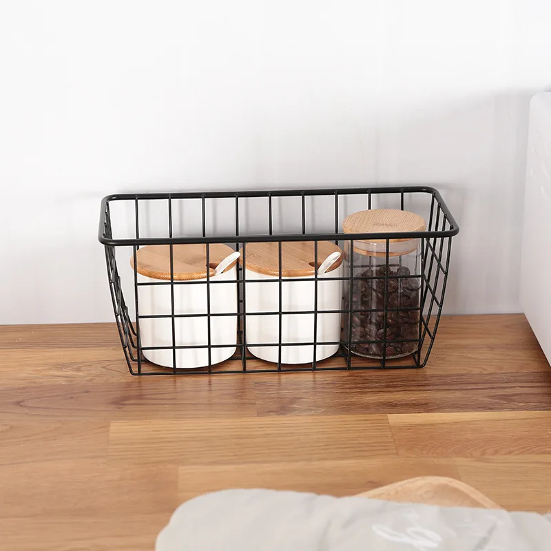 4 Pack Wire Storage Basket Durable Metal Basket Pantry Organizer Storage Bin Basket Para sa supplier ng Kitchen Cabinet