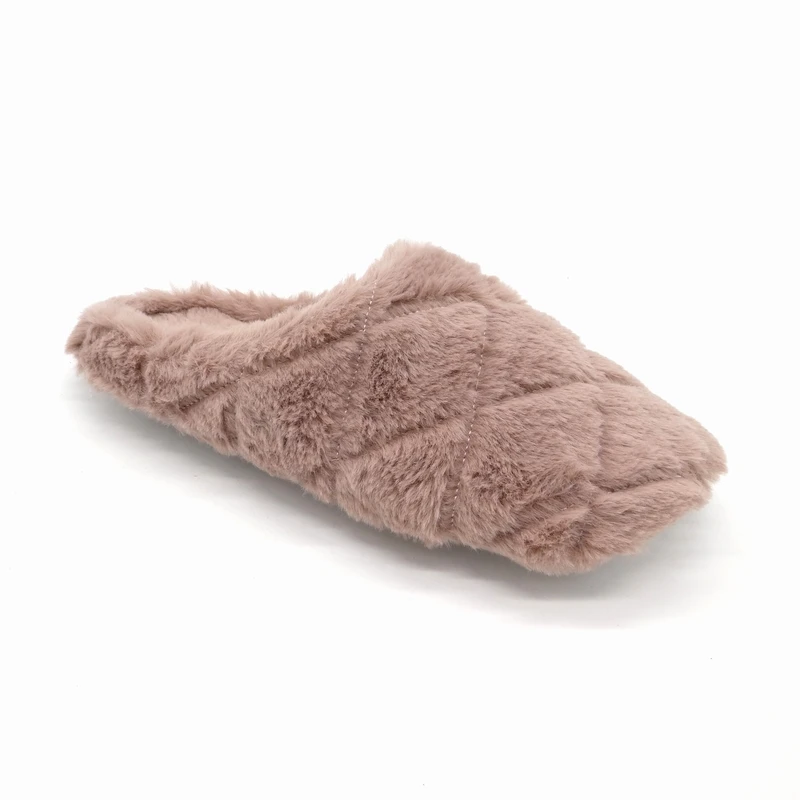 Women's Fluffy Shoes Short Plush Fur Slippers Flip Flop Slip on House Shoes Soft Flat Comfortable Anti-Slip Winter Indoor Shoes
